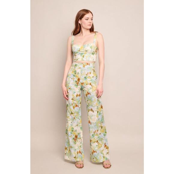 Cara Cara Claudine Crop Corset Top in Terra Light Blue 4 - Picture 1 of 3